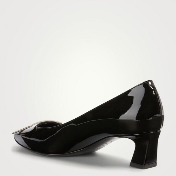 Roger Vivier "Belle Vivier Trompette" Black Patent Leather Pumps 40 9 - Picture 2 of 12